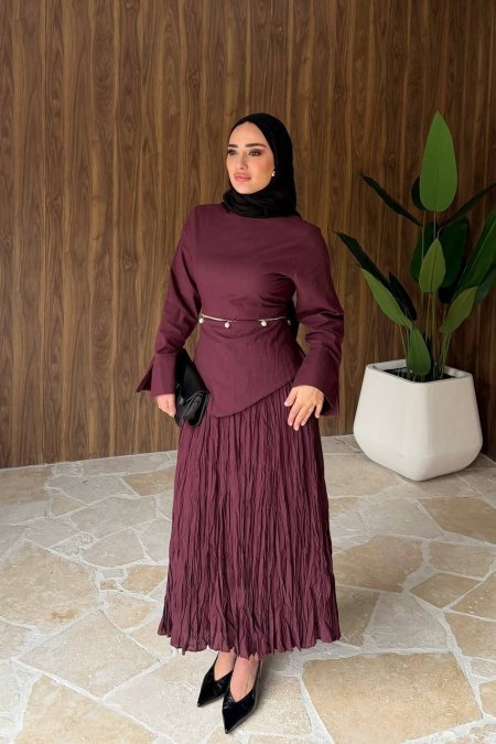 طقم تنورة بدون حزام